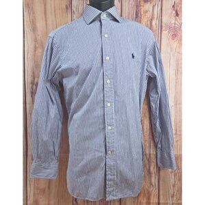 Polo Ralph Lauren Mens Purple Striped Dress Shirt 15.5-32/33 Cotton